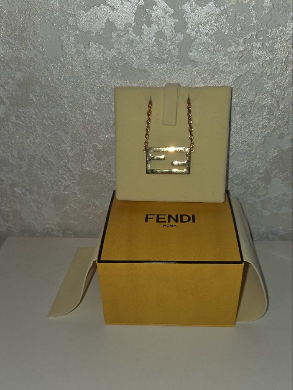 Fendi Gold Tone Double-F Logo Pendant Necklace In The Box - Picture 3 of 12